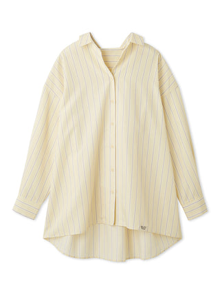 Striped long sleeve pajama shirt by Gelato Pique USA, classic design in lightweight fabric, premium sleepwear elegance.