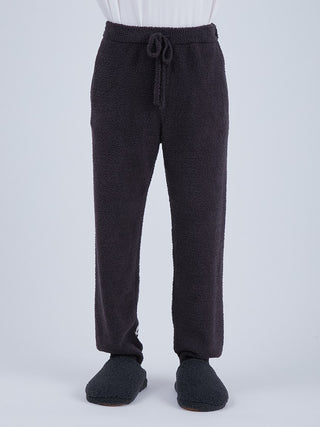 Men's Baby Moco Long Lounge Pants with cozy 'Babymoco' material, featuring a drawstring waist, in black color. Perfect for lounging.