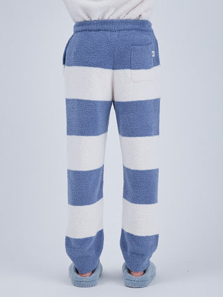 Striped Blue and White Baby Moco Men's Long Lounge Pants for luxurious comfort from Gelato Pique HOMME.
