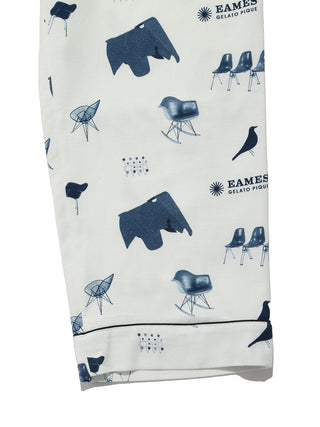 EAMES Chair Motif Men's Lounging Pajamas Pants in Navy; Mid-Century Style Print; 100% Recycled Cotton.