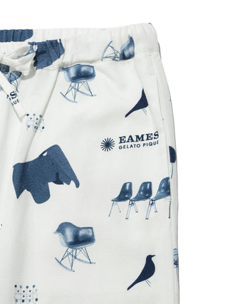 Navy EAMES Chair Motif Men's Pajama Pants with mid-century style prints, made from 100% recycled cotton.