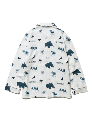 EAMES Chair Motif Men's Pajama Shirt featuring mid-century design and Eames chair print by GELATO PIQUE, crafted from 100% cotton.