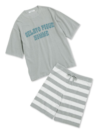 Smoothie Logo men's loungewear set with stylish top and shorts, perfect for spring and summer comfort and effortless style.