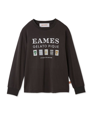EAMES House of Card Long Sleeve Shirt with bear logo and mid-century graphic print for men.