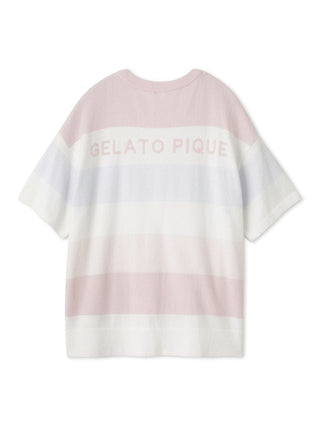 Gelato Pique Smoothie Family Short-Sleeved Pullover with pastel stripes, perfect for cozy loungewear.