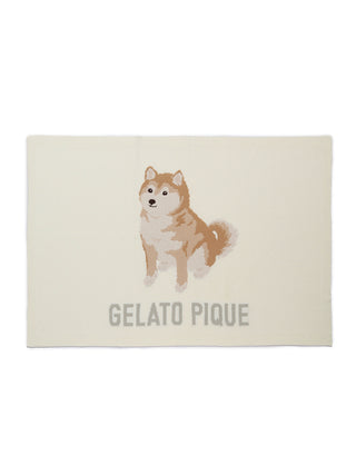 Shiba Motif Lap Blanket by Gelato Pique featuring a jacquard Shiba Inu design, cozy and stylish for home comfort.