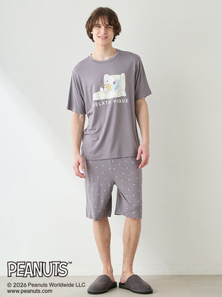 [PEANUTS] [HOMME] Cooling Rayon One point printed T-Shirt