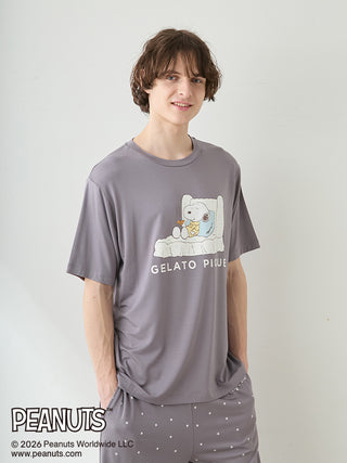 [PEANUTS] [HOMME] Cooling Rayon One point printed T-Shirt