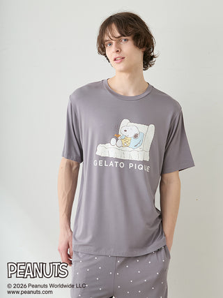 [PEANUTS] [HOMME] Cooling Rayon One point printed T-Shirt