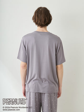 [PEANUTS] [HOMME] Cooling Rayon One point printed T-Shirt