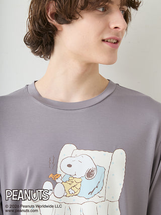 [PEANUTS] [HOMME] Cooling Rayon One point printed T-Shirt