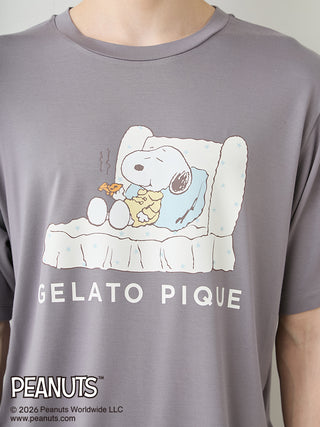 [PEANUTS] [HOMME] Cooling Rayon One point printed T-Shirt