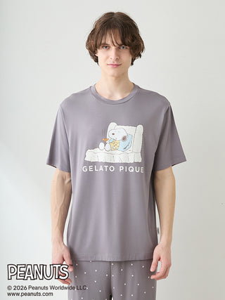[PEANUTS] [HOMME] Cooling Rayon One point printed T-Shirt