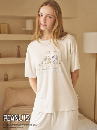 [PEANUTS] Cooling Rayon One point printed T-Shirt