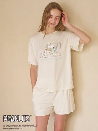 [PEANUTS] Cooling Rayon One point printed T-Shirt