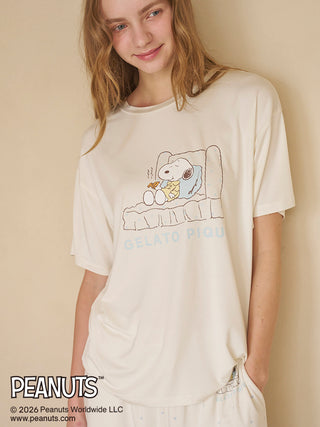 [PEANUTS] Cooling Rayon One point printed T-Shirt