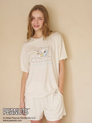 [PEANUTS] Cooling Rayon One point printed T-Shirt