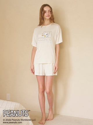 [PEANUTS] Cooling Rayon One point printed T-Shirt