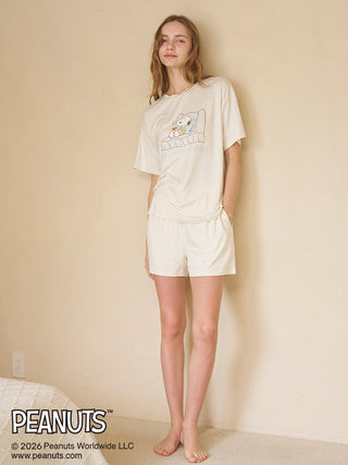 [PEANUTS] Cooling Rayon One point printed T-Shirt