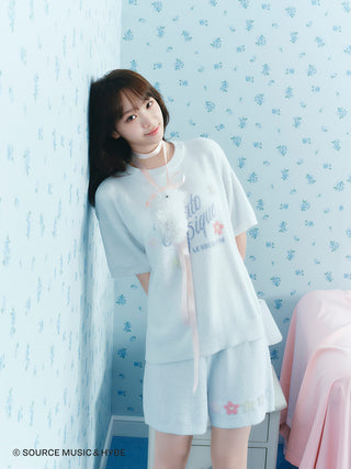 [LE SSERAFIM] Flower Jacquard Pullover & Shorts Set - view 3