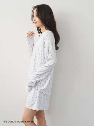 [LE SSERAFIM] Disty Floral Print Long-sleeved T-shirt - view 17