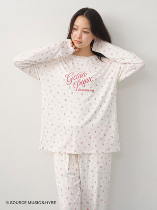 [LE SSERAFIM] Disty Floral Print Long-sleeved T-shirt - view 24