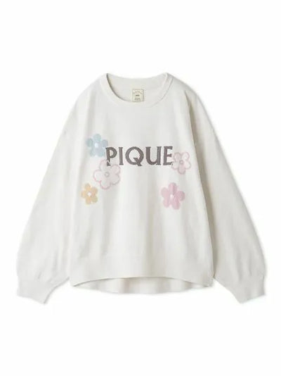 Airy Moco Flower Logo Jacquard Pullover Sweater gelato pique