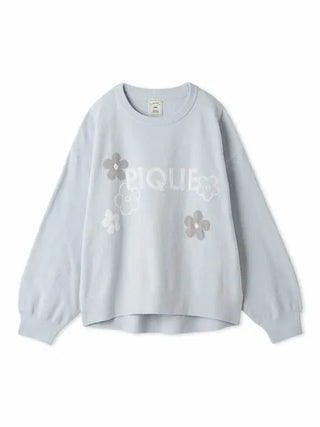 Airy Moco Flower Logo Jacquard Pullover Sweater by Gelato Pique, featuring soft breathable fabric and charming flower logo design.