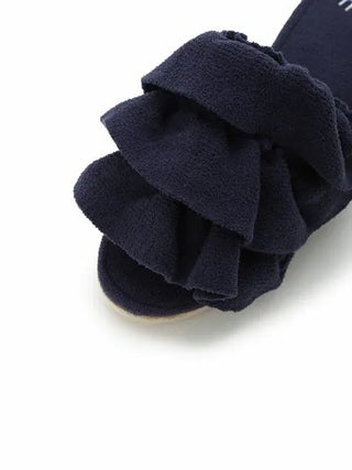 Airy Moco Tiered House Slipper in navy with plush, tiered design from Gelato Pique offering ultimate comfort and luxury loungewear.