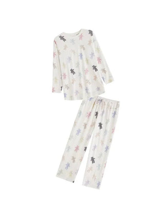 Revival Bear Pattern Long Sleeve & Pants Loungewear Set