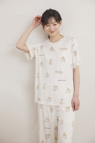 Shiba Inu Pajama T-Shirt - Gelato Pique