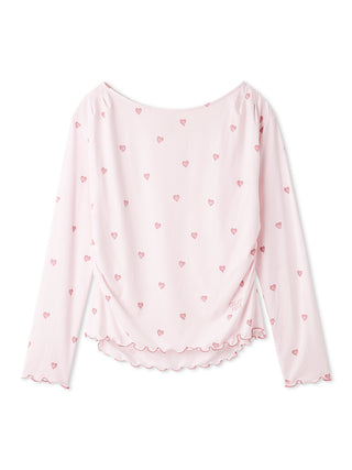Gelato Pique Heart Rayon Pullover in pink, front view