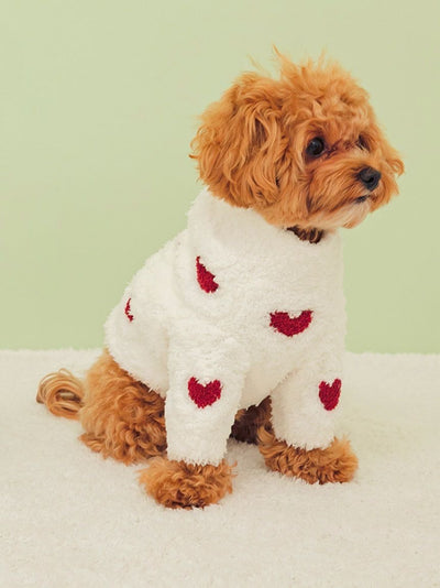 [CAT&DOG] Heart Aran Cozy Fleece Jumpsuit Pet Clothes gelato pique