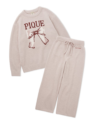 Ribbon Pullover Sweater & Long Pants Set