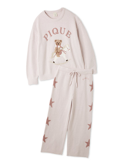 Bear And Pony Jacquard Pullover & Pants Set gelato pique