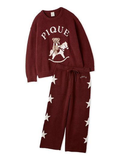 Bear And Pony Jacquard Pullover & Pants Set gelato pique