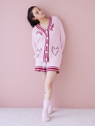 Feather Cardigan & Shorts Set