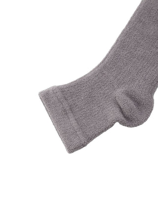 Ribbed Knit Knee-High Socks with Bow Accent in Charcoal Gray, Cozy Women's Loungewear Socks at Gelato Pique USA