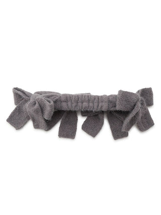 Plush Bow Hair Ribbon in Charcoal Gray, Women's Loungewear Hair Accessories, Hair Clips, Headbands, Hair Ties at Gelato Pique USA