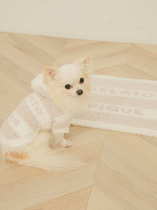 [CAT&DOG] Gelato Melange 2 Border Pet Blanket in beige, Premium Luxury Pet Apparel, Pet Clothes at Gelato Pique USA.