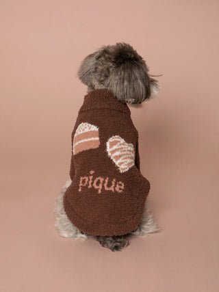 [CAT&DOG] Baby Moco Sweets Jacquard High Neck Pet Clothes in Brown, Premium Luxury Pet Apparel, Pet Clothes at Gelato Pique USA.