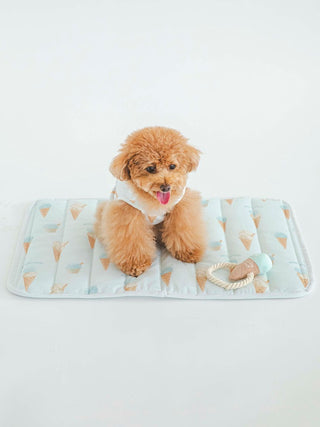 CAT&DOG Ice Cream Motif Cooling Mat in BLUE, Premium Pet Accessories for fur dog and cats at Gelato Pique USA.