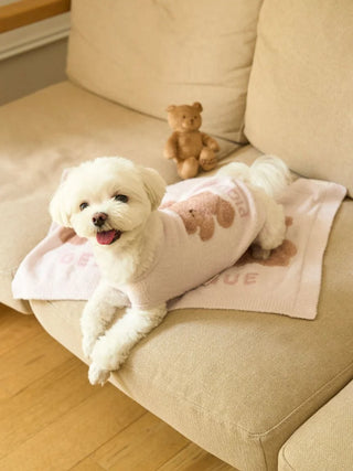 CAT&DOG Soft Bear-Themed Plush Pet Blanket in PINK, Premium Pet Accessories for fur dog and cats at Gelato Pique USA.