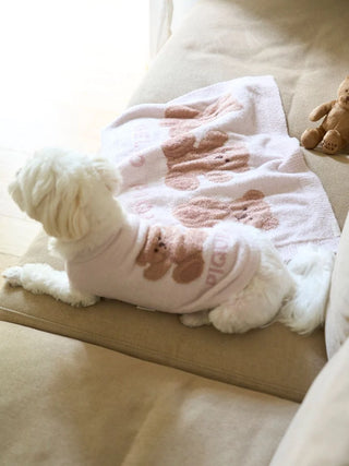 CAT&DOG Soft Bear-Themed Plush Pet Blanket in PINK, Premium Pet Accessories for fur dog and cats at Gelato Pique USA.