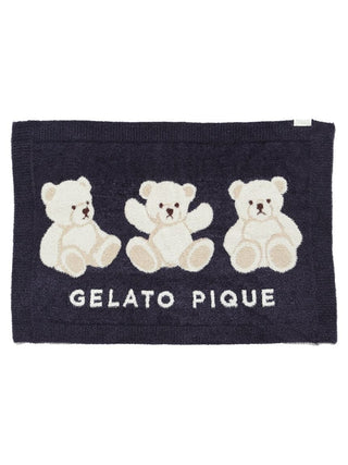 CAT&DOG Soft Bear-Themed Plush Pet Blanket in NAVY, Premium Pet Accessories for fur dog and cats at Gelato Pique USA.