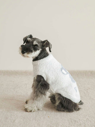 Dog wearing CAT&DOG Baby Moco Animal Pet Clothes, showcasing soft, cozy design, ideal for pets, in a light indoor setting.