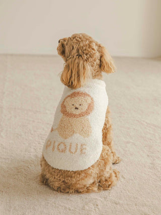 Dog wearing a white CAT&DOG Baby Moco animal pet clothes sweater with cute animal design