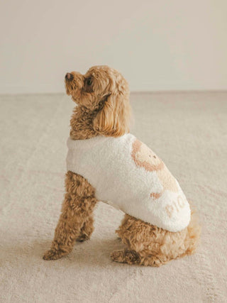 Small dog wearing CAT&DOG Baby Moco pet clothes on a neutral background, showcasing cozy animal-themed design.