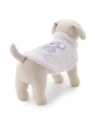 Plush toy dog wearing a white CAT&DOG Baby Moco Animal Pet Clothes sweater, view from the back.