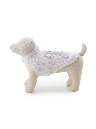 Plush dog mannequin wearing CAT&DOG Baby Moco Animal Pet Clothes in soft white fabric.